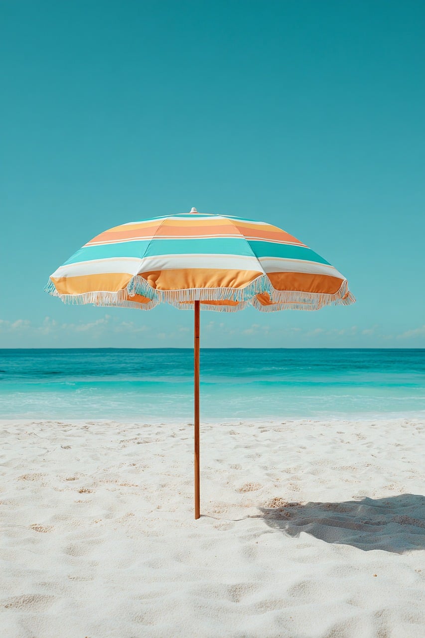 umbrella beach summer sand teal 9710962